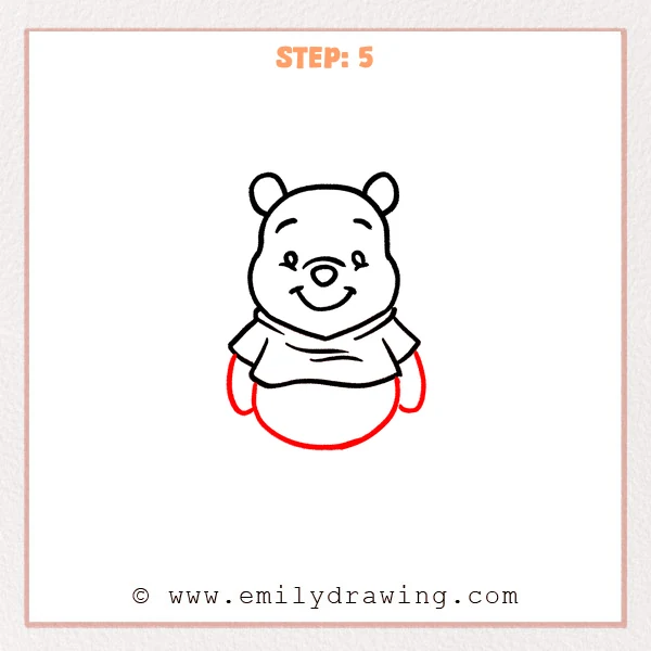 how to draw a winnie the pooh - Step 5